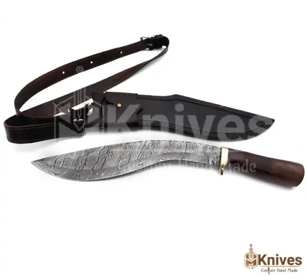 19 Inch Damascus Steel Hand Made Kukri Knife with Crocodile Sheath & Shoulder Belt by HMKnives (1)