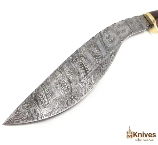 19 Inch Damascus Steel Hand Made Kukri Knife with Crocodile Sheath & Shoulder Belt by HMKnives (2)