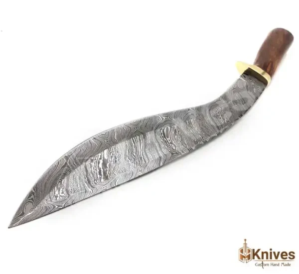 19 Inch Damascus Steel Hand Made Kukri Knife with Crocodile Sheath & Shoulder Belt by HMKnives (3)