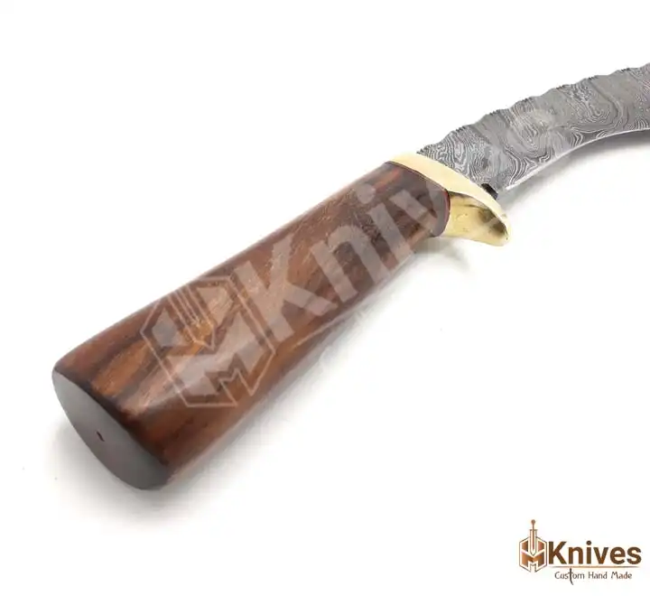 19 Inch Damascus Steel Hand Made Kukri Knife with Crocodile Sheath & Shoulder Belt by HMKnives (4)