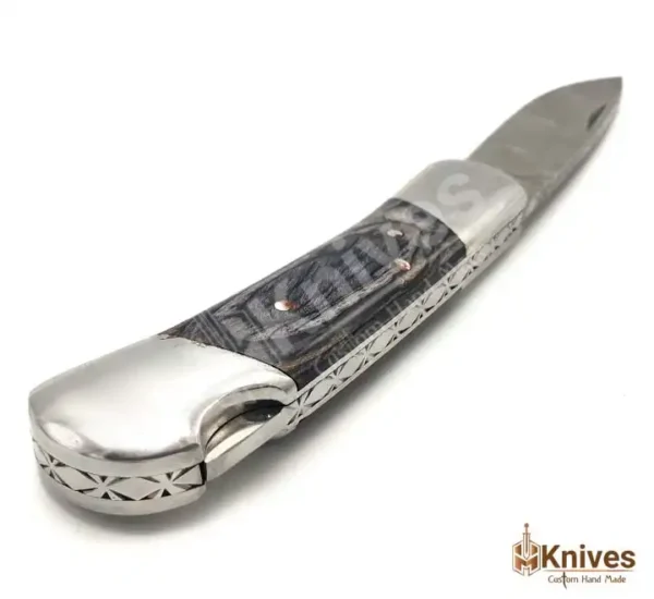 Back Lock Knife Hand Made Damascus Folding Knife for EDC Use with Italian Black Leather Sheath_HM-Knives (4)