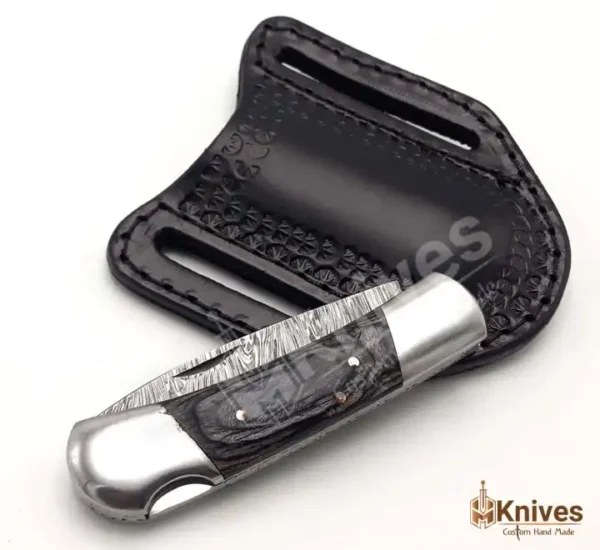 Back Lock Knife Hand Made Damascus Folding Knife for EDC Use with Italian Black Leather Sheath_HM-Knives (6)