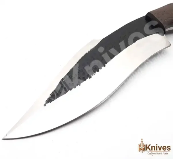 Custom Hand Forged J2 Steel Bowie Hunting Knife with Wenge Wood Handle & Leather Sheath by HMKnives (2)