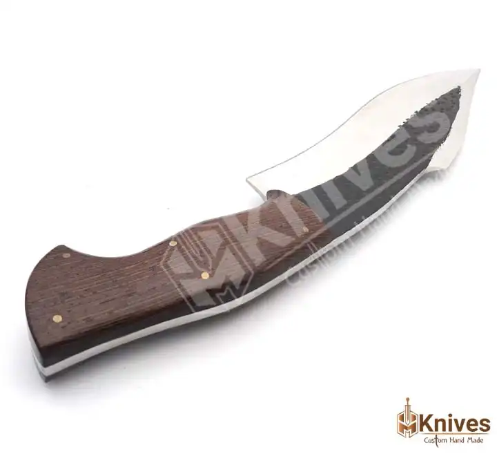 Custom Hand Forged J2 Steel Bowie Hunting Knife with Wenge Wood Handle & Leather Sheath by HMKnives (5)