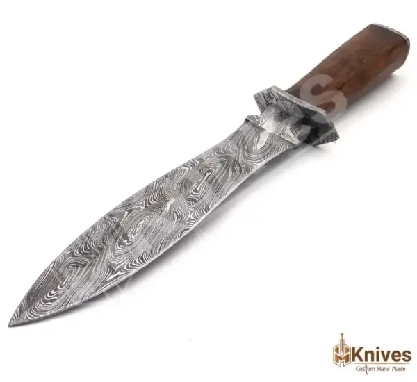 Custom Hand Made Damascus Steel Dagger Knife for Hunting & Outdoor Usage with Italian Leather Sheath by HMKnives (3)