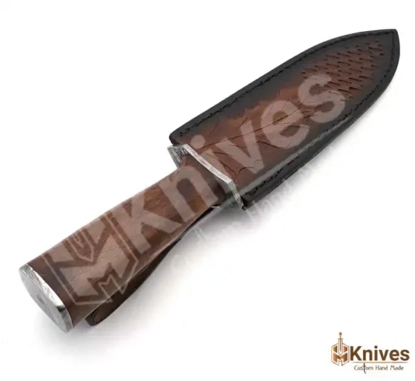 Custom Hand Made Damascus Steel Dagger Knife for Hunting & Outdoor Usage with Italian Leather Sheath by HMKnives (7)