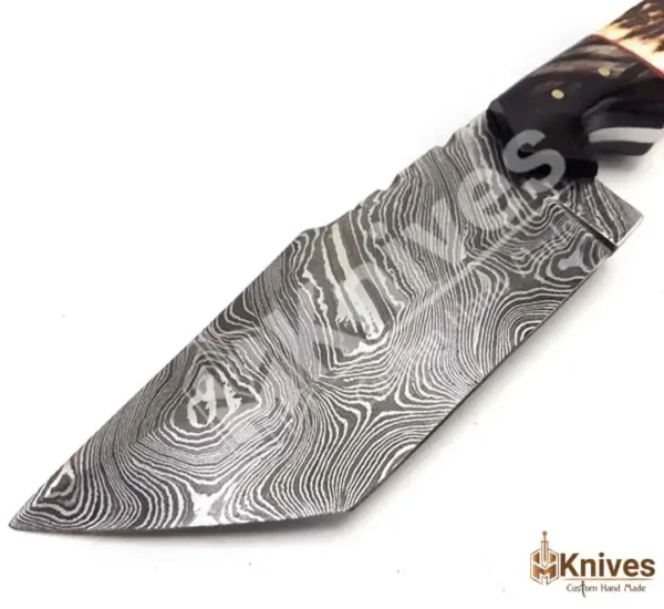 Custom Hand Made Damascus Steel Tanto Knife with Stag Handle by HMKnives (2)