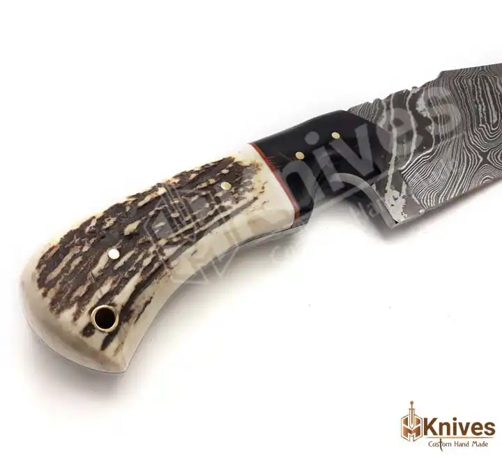 Custom Hand Made Damascus Steel Tanto Knife with Stag Handle by HMKnives (4)
