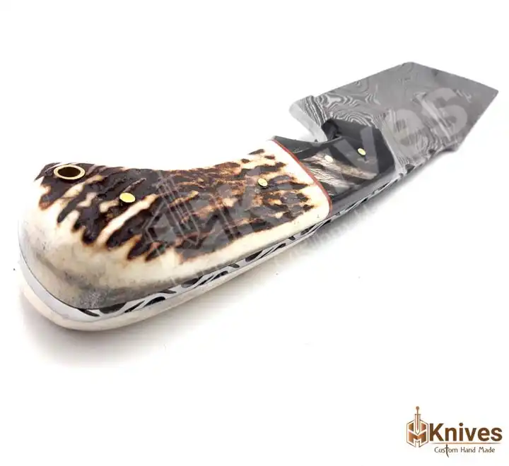 Custom Hand Made Damascus Steel Tanto Knife with Stag Handle by HMKnives (5)