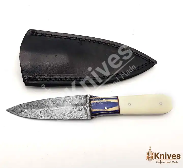 Damascus Skinner Dagger Knife 8 inch with Bone Handle & Color Sheet by HMKnives (2)