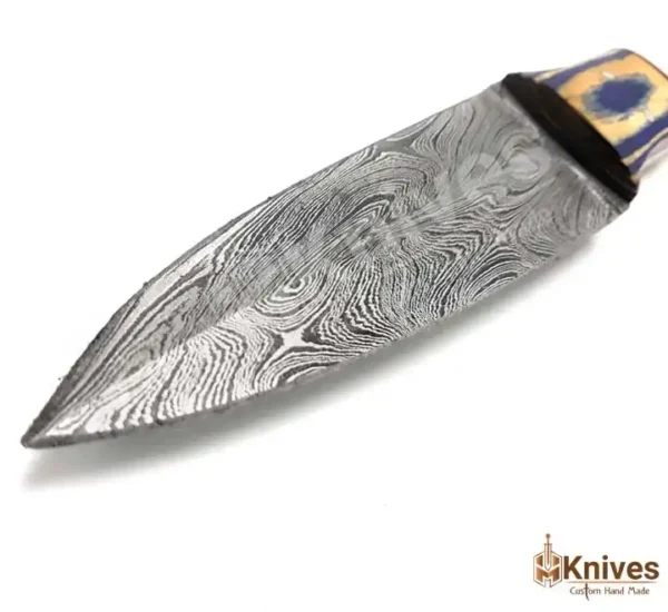 Damascus Skinner Dagger Knife 8 inch with Bone Handle & Color Sheet by HMKnives (6)