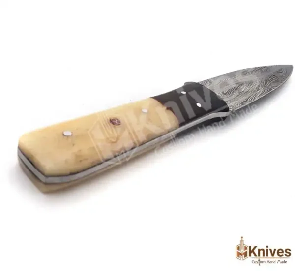 Damascus Skinner Hand Made Dagger Knife 8 inch with Bone Handle & Color Sheet by HMKnives (4)