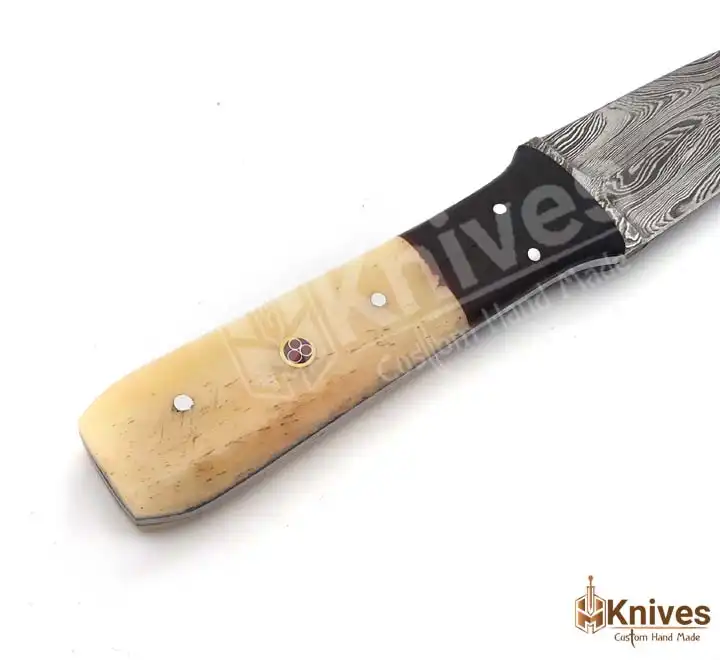 Damascus Skinner Hand Made Dagger Knife 8 inch with Bone Handle & Color Sheet by HMKnives (5)