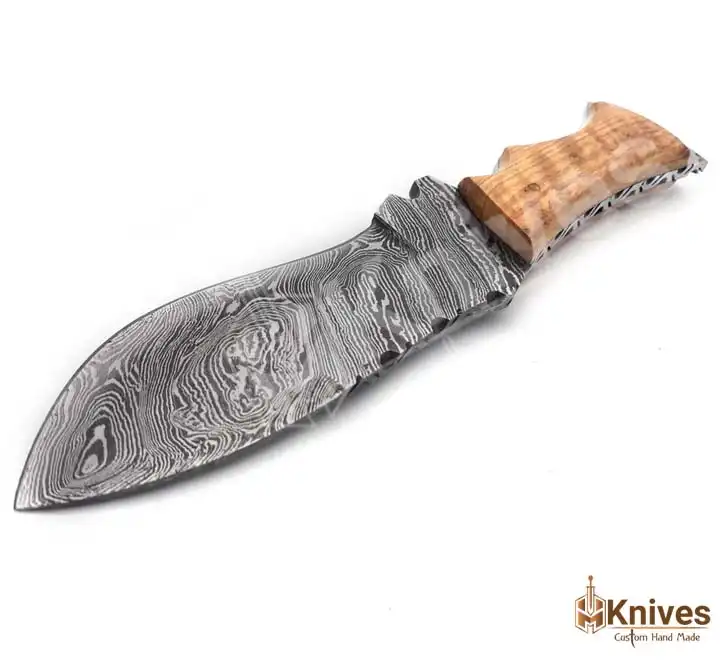Damascus Steel Full Tang Skinner Knife for Camping & Hunting with Fancy Leather Cover by HMKnives (3)