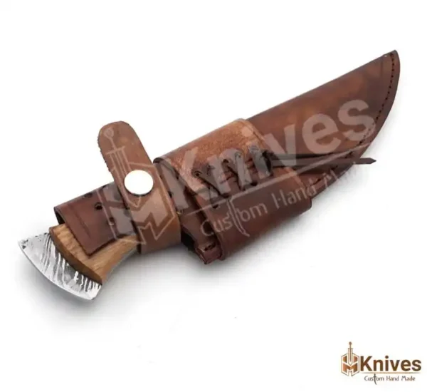 Damascus Steel Full Tang Skinner Knife for Camping & Hunting with Fancy Leather Cover by HMKnives (7)