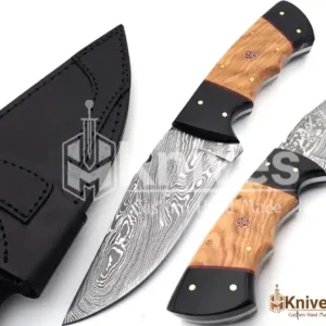 Damascus Steel Hand Made Fancy Skinner Knife for Fishing & Camping Use by HMKnives (8)