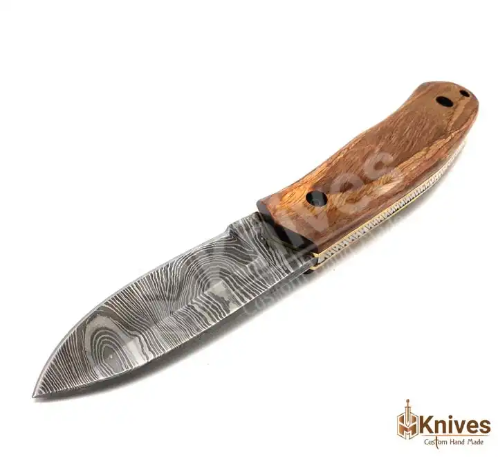 Dasori Folding Knife Hand Made Damascus Steel Folding Knife for EDC Use with Brown Italian Leather Sheath_HM-Knives (1)