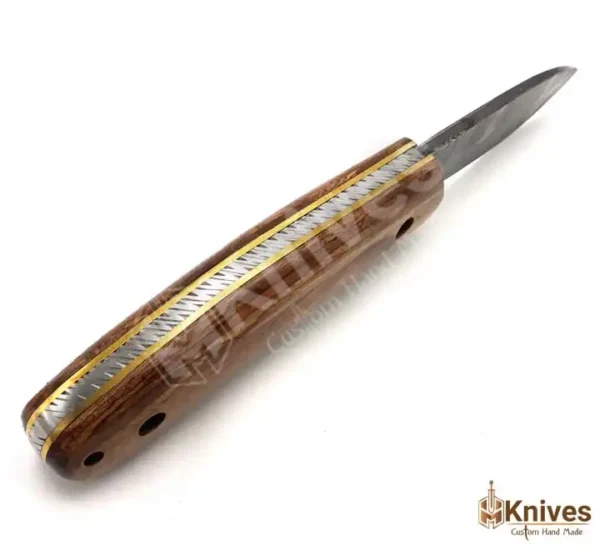 Dasori Folding Knife Hand Made Damascus Steel Folding Knife for EDC Use with Brown Italian Leather Sheath_HM-Knives (2)