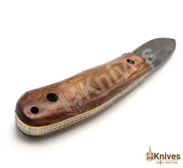 Dasori Folding Knife Hand Made Damascus Steel Folding Knife for EDC Use with Brown Italian Leather Sheath_HM-Knives (3)