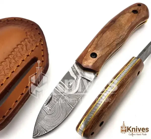 Dasori Folding Knife Hand Made Damascus Steel Folding Knife for EDC Use with Brown Italian Leather Sheath_HM-Knives (8)