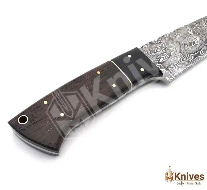 Hand Made Damascus Steel Camping Skinner Knife with Wengi Wood Handle by HMKnives (4)