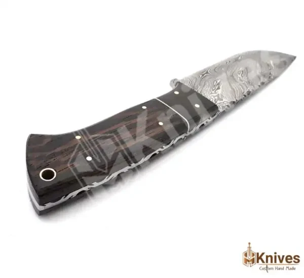 Hand Made Damascus Steel Camping Skinner Knife with Wengi Wood Handle by HMKnives (5)