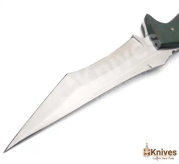 J2 Steel 11 inch Hand Made Fishing Camping Knife with Green Micarta Handle by HMKnives (5)