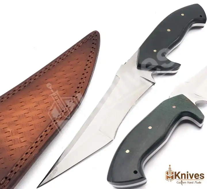 J2 Steel 11 inch Hand Made Fishing Camping Knife with Green Micarta Handle by HMKnives (8)