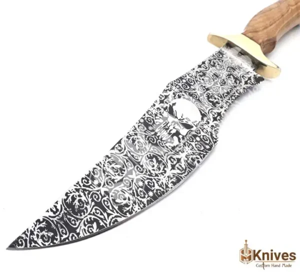 J2 Steel Acid Etching Hand Made Hunting Knife with Skull Design by HMKnives (2)