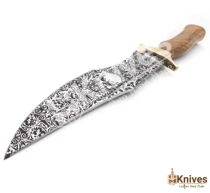 J2 Steel Acid Etching Hand Made Hunting Knife with Skull Design by HMKnives (3)