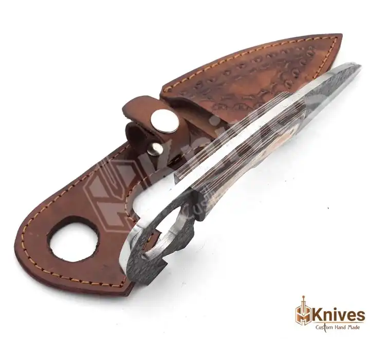 Rail Steel Hand Forged Hunting Fishing Knife with Fancy Leather Sheath by HMKnives (6)