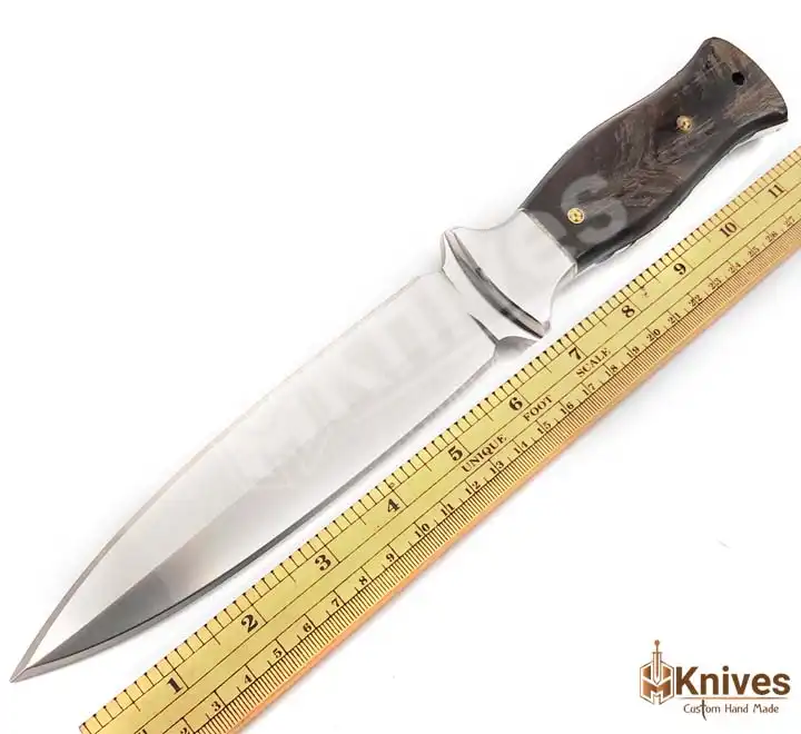 D2 DC53 Steel Dagger Knife with Sheep Horn Handle-4