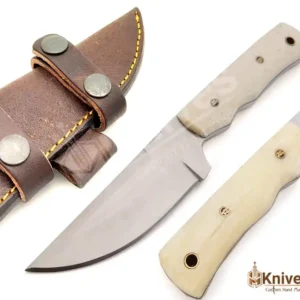 D2 Steel Skinner Knife with Bone Handle-6