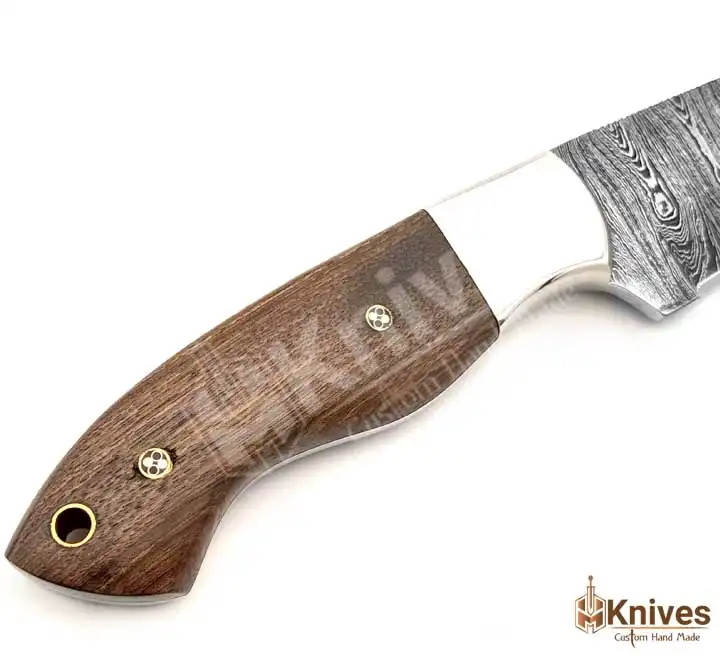 Damascus Skinner 9 inch Knife with Natural Wood Handle-3
