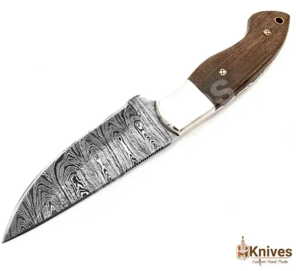 Damascus Skinner 9 inch Knife with Natural Wood Handle-5