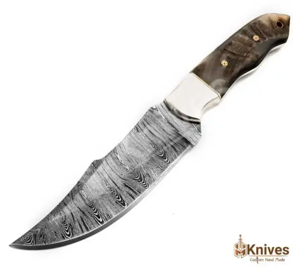 Damascus Skinner Knife with Sheep Horn handle-6