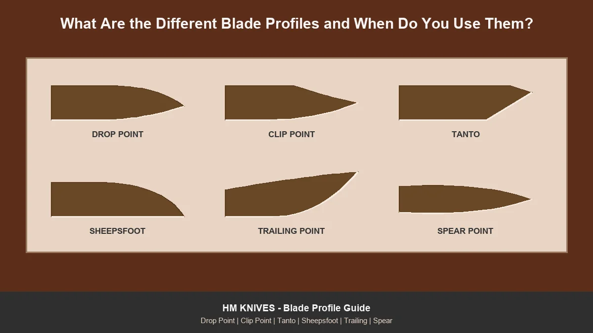Blade Profiles Comparison Guide - Drop Point, Clip Point, Tanto, Sheepsfoot and More